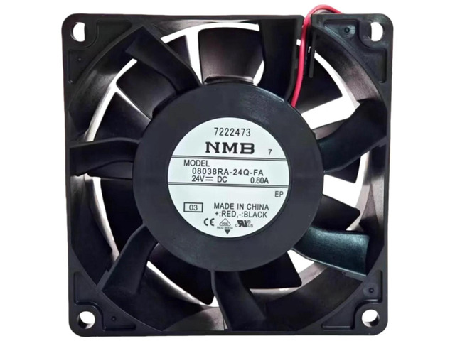 80x80x38mm DC24V High Speed Axial Cooling Fan 08038RA-24Q-FA, 0.80A, 91.8CFM, 6500RPM Heavy Duty Replacement Fan for Inverters, Industrial Power...