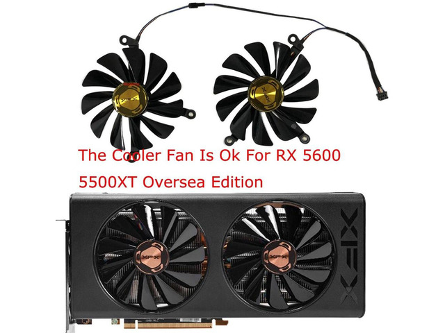 2-Pack GPU Cooling Fan Set CF1010U12S 95mm, Replacement VGA Cooler Fans for XFX RX5600XT 6GB, RX5500XT 8G & 4GB Desktop Graphics Cards Heat...