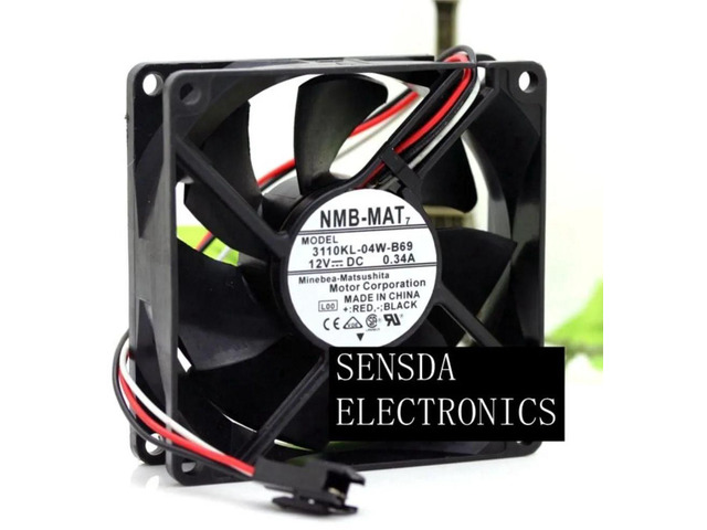 3110KL-04W-B69 80x80x32mm 8CM DC 12V Axial Chassis Cooling Fan, 42CFM 43dBA High Airflow Replacement Fan for Server, Inverter, CPU Cooler,...