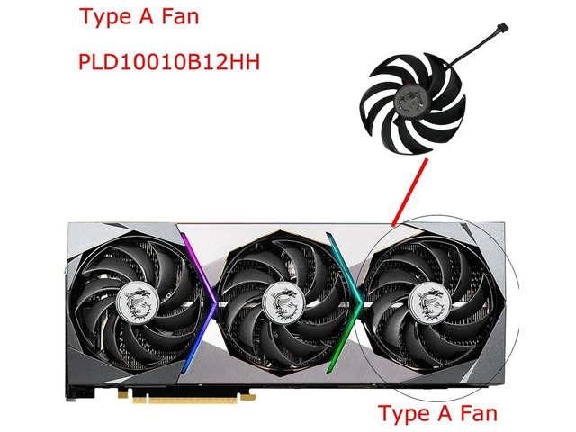 PLD10010B12HH Type A GPU Video VGA Cooling Fan, Replacement Graphics Card Fan for RTX 3090 Ti, 3080, 3080 Ti, RTX 3090 Ti X, TRIO, GPU Cooler...