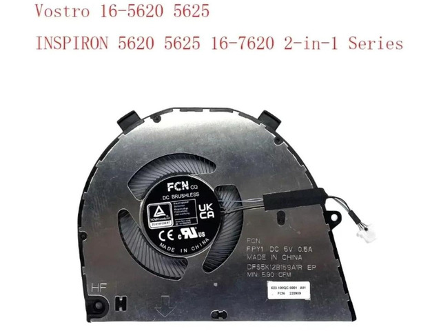 0T8R2T DC 5V 0.5A 4-Pin CPU Cooling Fan, Replacement Notebook Cooler for Dell 16-5620, 5625, 5620, 16-7620 2-in-1 Series Laptops, Built-in PWM Fan...