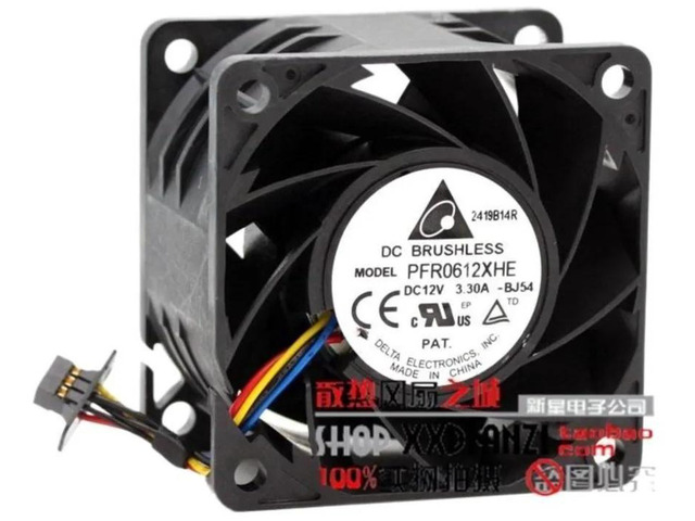 PFR0612XHE 60x60x38mm 6038 DC 12V 3.30A High Airflow High Speed Axial Cooling Fan, Heavy Duty 6CM Ball Bearing Replacement Fan for Server Chassis,...