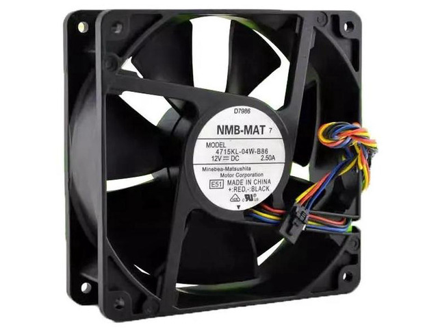 4715KL-04W-B86 12038 120x120x38mm DC12V 2.5A Dual Ball Bearing Axial Cooling Fan, Replacement 120mm Server Fan for PE800 Server Chassis, Industrial...
