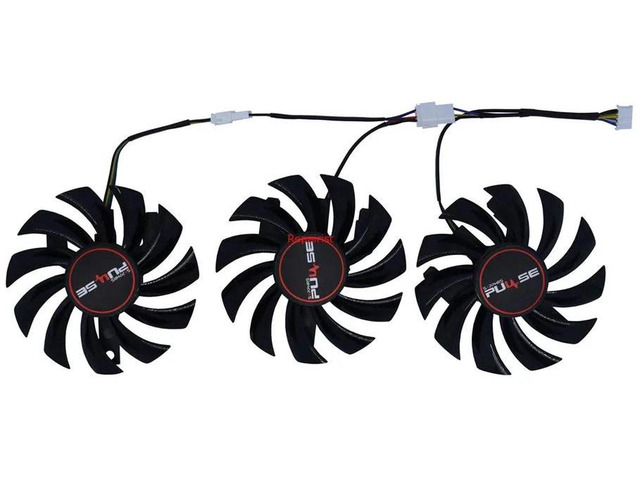 3Pcs/Set GPU VGA Cooling Fan Replacement for Sapphire RX 5600 XT 6GB PULSE PRO OC, FD7010H12S 75mm 4Pin PWM Graphics Card Cooler Fan for Video Card...