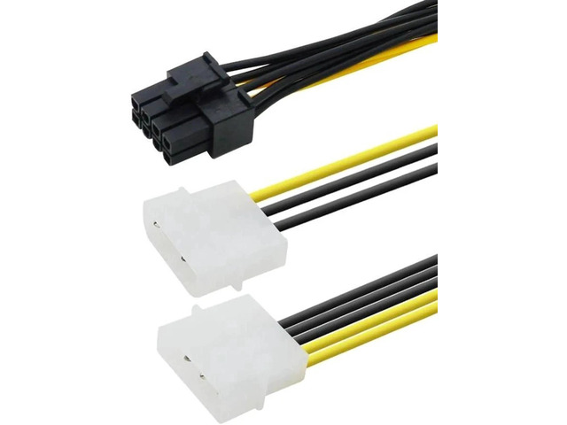 18cm 8Pin To Dual 4Pin Video Card Power Cord Y Shape 8 Pin PCI Express To Dual 4 Pin M-olex Graphics Card Power Cable