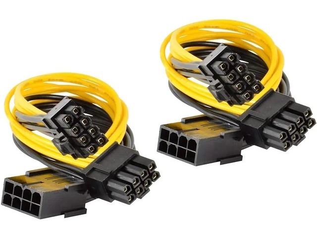8 Pin PCIe Splitter, PCI 8 Pin to Dual 8 Pin (6+2) Graphics Card PCIe Express Power Adapter GPU VGA Y-Splitter Extension Cable Mining Video Card...