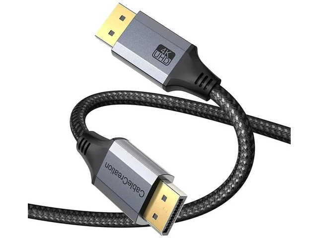 10FT Nylon Braided DP 1.2 Male to Male DisplayPort Cable, Supports 4K@60Hz, 2K@165Hz & 2K@144Hz High Speed Video Cord for PC, Laptop, HDTV and...