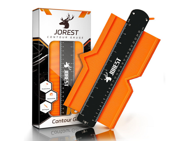 Contour Gauge with Lock (10 Inch), Gift Ideas for Men Dad Carpenter Handyman, Profile Tool with Measuring Scale for Tile Flooring, Carpet laying,...