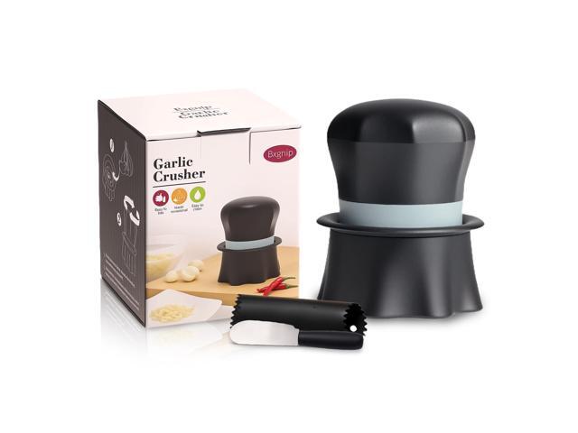 Garlic Crusher, Garlic Press Also for Ginger, Nuts, Chili, Herbs, Twist Mincer Easy Squeeze Manual Press Peeler with Peeler And Scraper, Easy to Clean