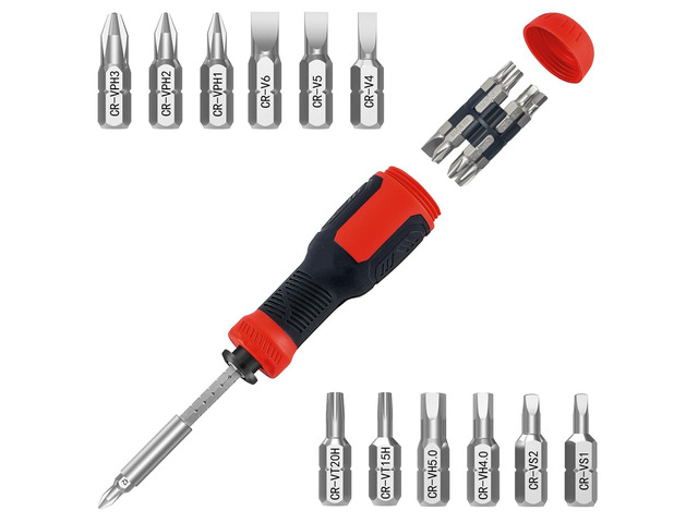 Multi-bit Screwdriver 13-in-1 Screw Driver Adjustable Mini Screwdriver Set Multitool All in One with Torx Security, Phillips, Hex, Flat Head,...