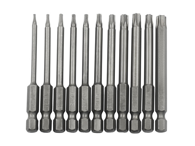 11 Piece Alloy Steel Magnetic Screwdriver, 3 Inch T6-T40 Star Driver Bit Set, Tamper Proof Torx Bi