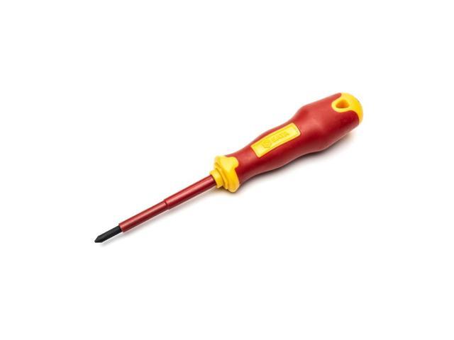 VDE Insulated Electricians #1 Phillips Head Screwdriver with VDEHandle andS2 SteelBlade Tested to 10
