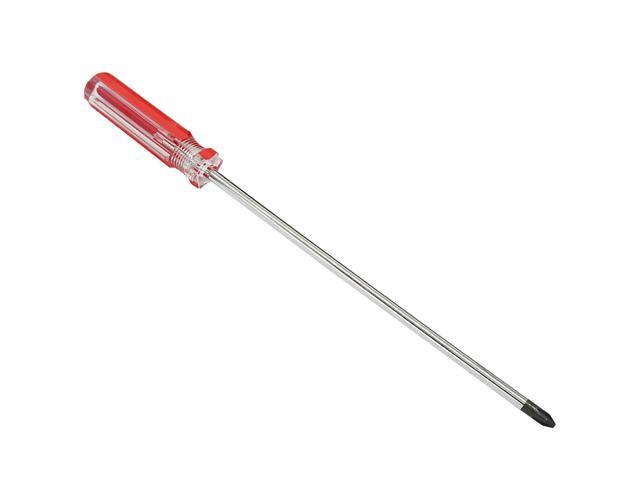 8-Inch Phillips Screwdriver #1 5mm Shaft, Long, Magnetic Tip, Red Handle, Extra Long for Repair