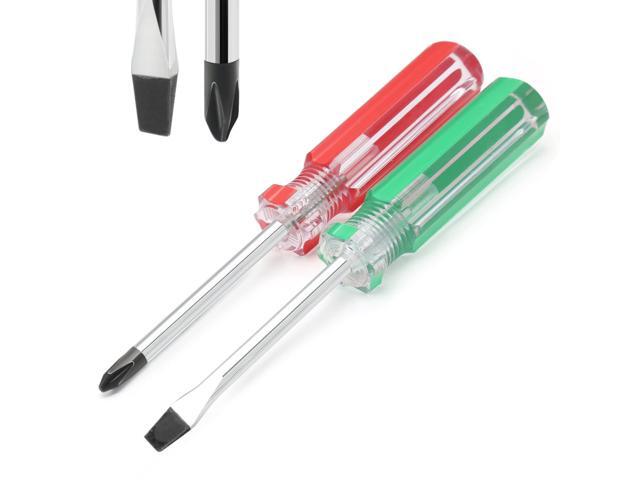 Magnetic Screwdriver Set 2 PCS, 3 Inch Steel Shaft 5mm Phillips 5 x 75mm Phillips, Flat Head Tips