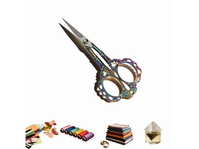 Embroidery Scissors, Small Vintage Sharp Detail Scissors for Sewing, Crafts, Cross Stitch, DIY, Thread Cutting, 4.53 Inch, Plum Blossom Design,...
