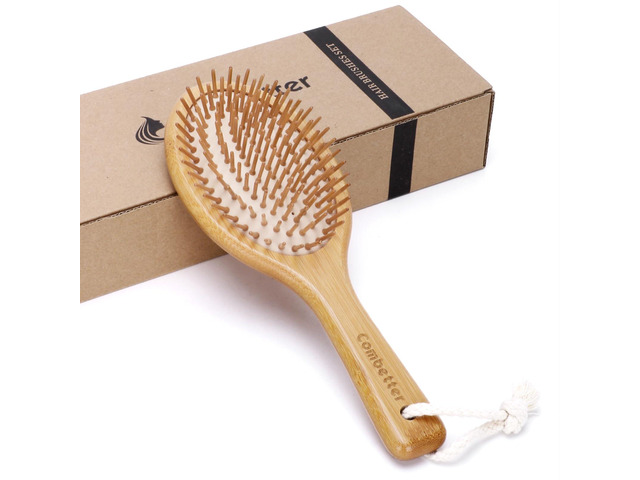Bamboo Hair Brush, Improves Hair Texture,Relieve Scalp Itching Natural Bamboo Brush Softens Sooth