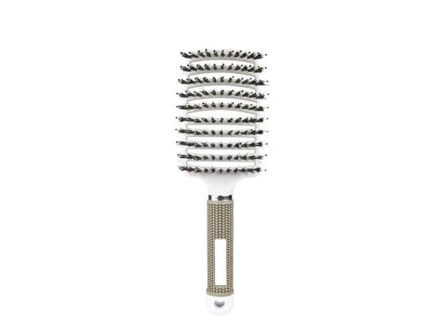 Bristle Hair Brush for Women Scalp Massage Comb, Wet & Curly Hair Detangler, Salon Styling Tool wi