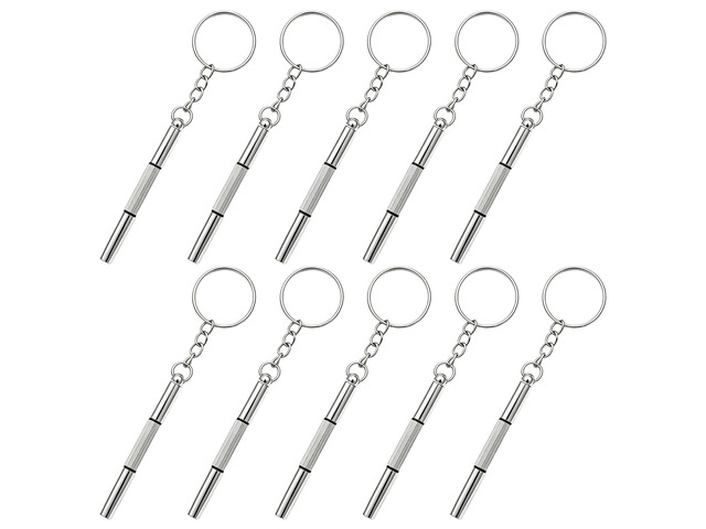 10 Pack Mini Eyeglass Screwdrivers, Portable 3-in-1 Repair Tools 3-In-1 Mini Screwdrivers with Keychain Design for Eyeglasses, Watches,...