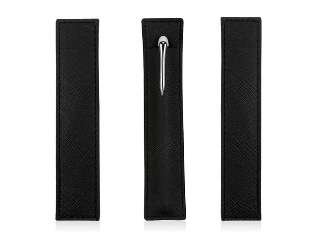 3 Pack Leather Pen Pouch Sleeve, Single Fountain Pen Holder Case for Stylus Touch Pen, Ballpoint Pen, Pencils (Black)