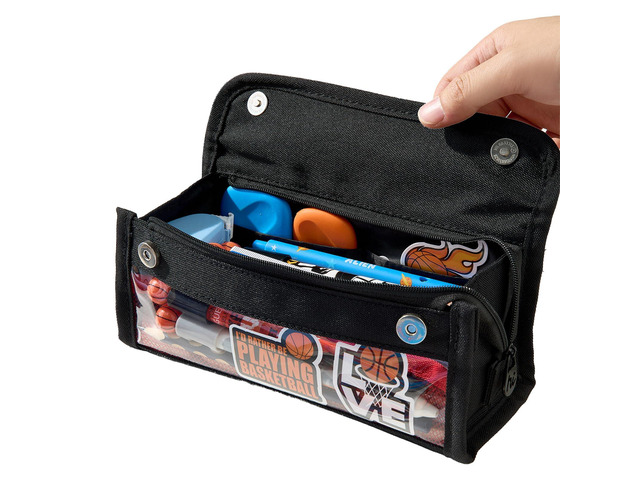 Black Magnetic Triangle Pencil Case for Boys, Large Capacity Easy-opening design for quick access, neatly organizes pens and school supplies....