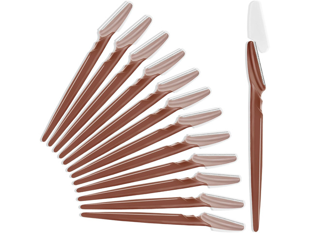 12 Pcs Eyebrow Razors, Face Razors Multipurpose Exfoliating Dermaplaning Tools, Eyebrow Trimmers Shaver with Protective Cover for Women Men Body Use