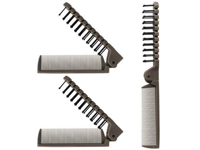 3 PCS Foldable Double-Headed Comb, 17g Portable Coffee 17g Lightweight Anti-Static, Two Heads Combing And Massage, Folds To 4.3', For Travel...