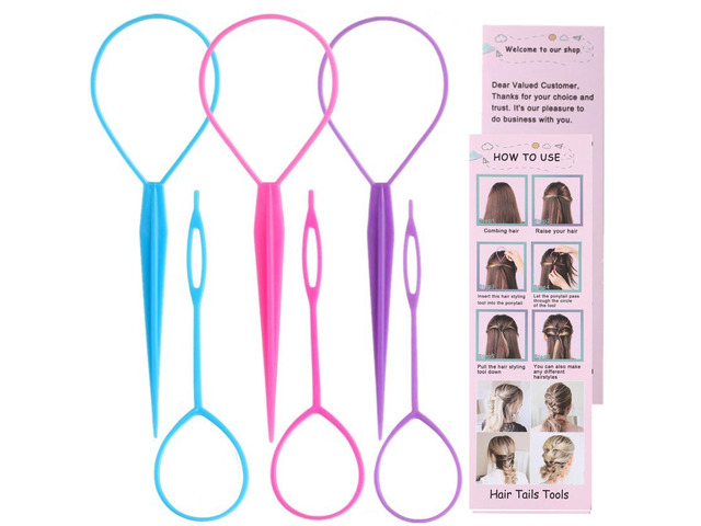 Hair Tail Tools, Hair Loop Styling Tool French Braiding Hair Tool ZTRHYOO 6pcs Hair Braid Accessories Ponytail Maker for Women Girls, Ponytail...