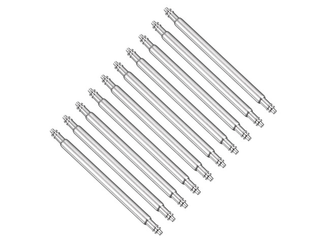 10pcs 1.8 x 25mm Watch Spring Bar Pins, Stainless Steel Watch Band Link Pins Spring Bars Repair Tool for Metal Chain Leather Strap Watch, Silver