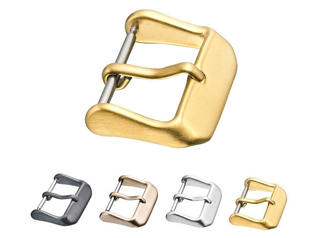 STUNNING SELECTION Replacement steel buckle for watch bands - Leather watch straps clasp in 16mm, 18mm, 20mm, 22mm - Silver, Black, Rose Gold,...