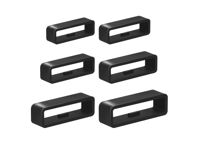 6 Pcs Men's Watch Band Keepers, Watch Strap Holder Loops Retainer 16mm/18mm/20mm/22mm /24mm/26mm Black Silicone Watch Band Fastener Rings...