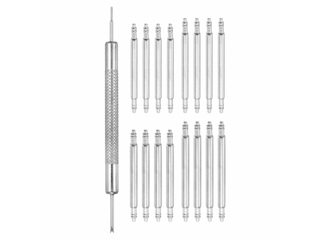 16pcs 19/19/17/21mm Watch Spring Bar 1.5mm+1.8mm Thickness Band Pins Double Fringe Stainless Steel Replacement Pin with Removal Tool for Watch Band...