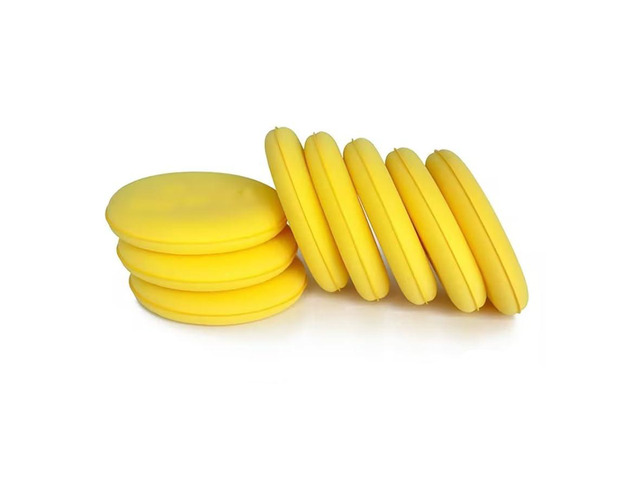 8Pcs Car Waxing Polish Sponges,Yellow Car Waxing Polish Sponges 10cm Car Detailing Applicator Pads Round Pocket Microfiber Foam,Body Repair Tools