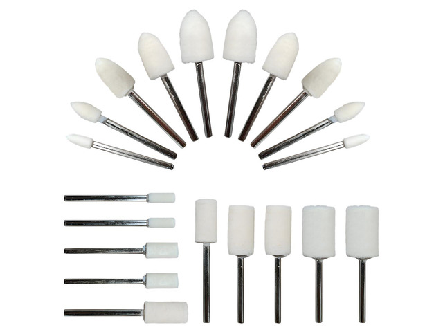 20PCS Buffing Wheel Polishing Bits, 2 Shaped Car Wool Felt Detail Mini Polishing Kit with 1/8' Shank for Drill Rotary Tool, Drill Buffer Polisher...