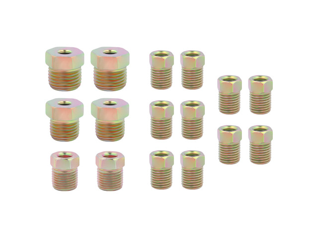 16PCS 3/16 Brake Line Fittings,Thread Brake Line Repair Kit Metric Invert Flare Fittings,Universal Zinc Alloy Brake Line Kit Car Accessories for...