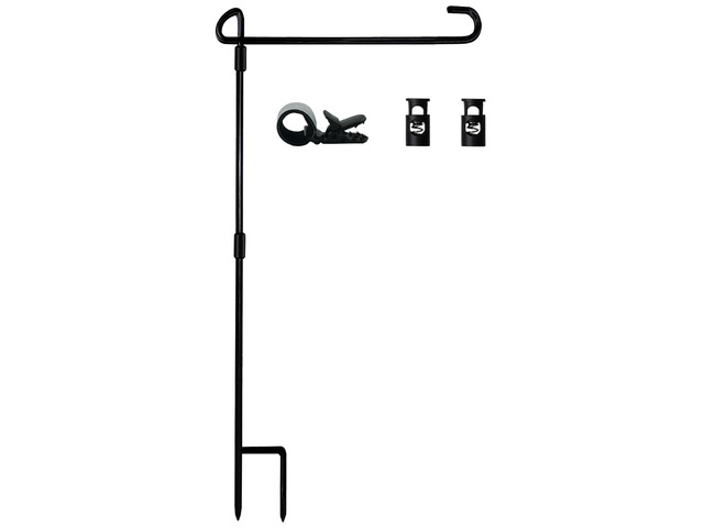Garden Flag Stand-Holder-Pole with Flag Stopper and Clip Waterproof Powder-Coated Paint for House Flags,Decorative Yard Seasonal Flags