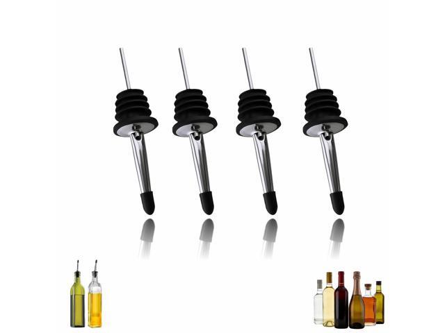 4PCS Premium Wine and Oil Pourer Set, 304 Stainless Steel Pour Spouts for Liquor & Oil - Reusable, Dishwasher Safe, Precision Flow Control,...