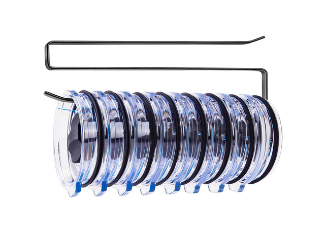 1 Pack Tumbler Lid Organizer, No Adhesive or Drilling, Kitchen Space Saver Versatile Cup & Water Bottle Lid Holder, Under Cabinet Storage, Black
