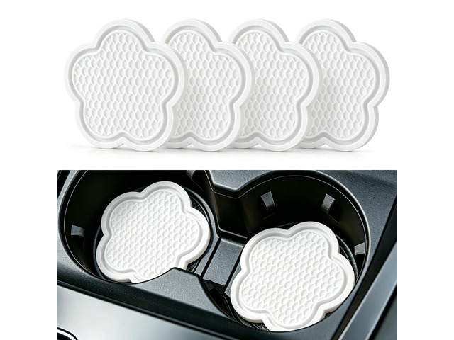 Car Cup Holder Coaster, Universal Non-Slip Recessed Flower Shaped Cup Holders, Cute Car Accessories Interior for Women and Man Interior Sets 4 Pack...