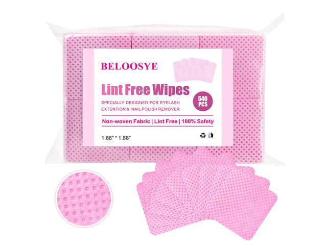 540 PCS Lint Free Nail Wipes, Super Absorbent Soft Non-woven Fabric Nail Polish Remover Wipes, Cleaning Pad Cloth for Lash Extension Supplies &...