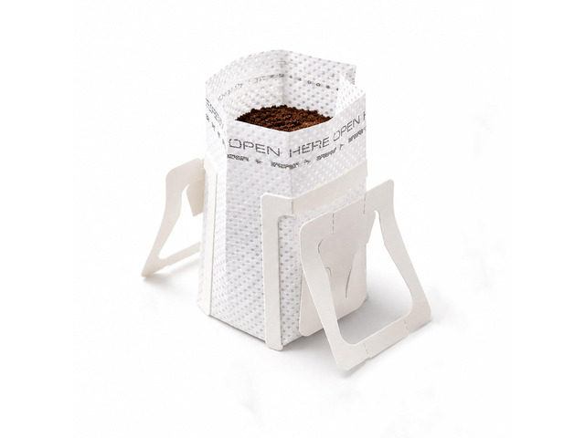 Hanging Ear Coffee Filter Bags, 50 Count Disposable, Portable Single Serve, Non-Woven Pour Over Pouches, For Travel, Camping, Office & Home