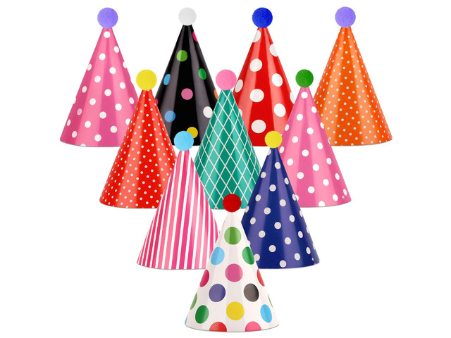 10 PCS Colorful Mini Party Hats for Stuffed Animals Cute Tiny Birthday Party Paper Cone Hats with Pom Poms for Kids Baby Boys Girls Pets Birthday...
