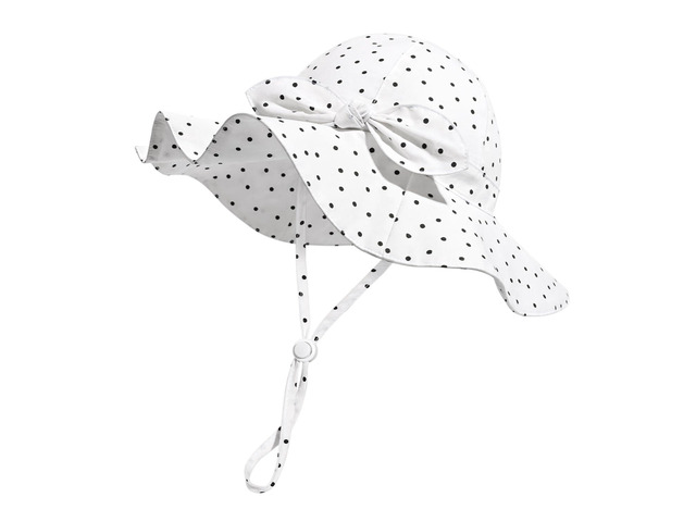 Baby Girl Sun Hat with UPF 50+ Outdoor Adjustable Beach Hat with Wide Brim Bucket Hats (0-6 Months)