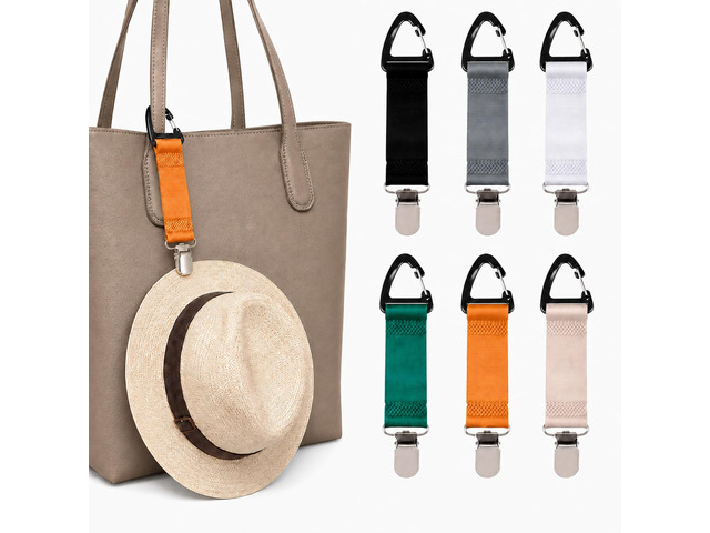rerekiki 6 Pcs Hat Clip for Travel on Bag Beach Vacation/Cruise Essentials, Strong Grip, Space-saving, For Women/Family