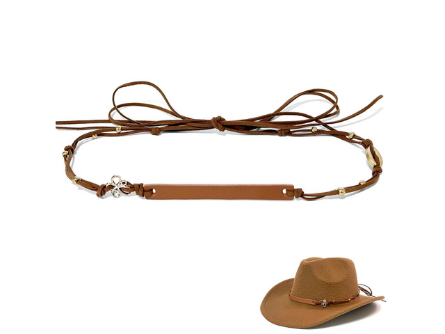 Nemokamai Leather Cowboy Hat Bands for Men Women Cowgirl Hat Accessories Western/Fedora/Panama/Sun/Straw Leather Beads Decorative Hat Belts,...