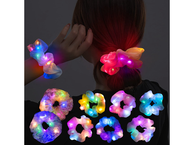 Light Up Scrunchies for Girls, 8 Pcs LED Scrunchies for Women
