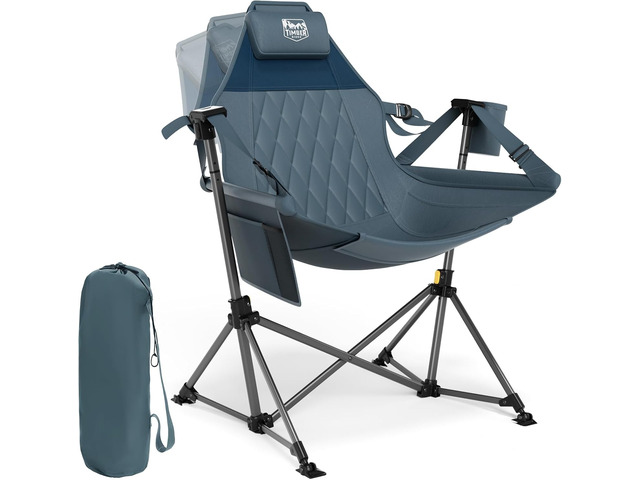 Hammock Camping Chair, Oversized Swinging Chair, 400lbs Load Portable Folding Swing Camping Chair with Adjustable Back & Seat Height for Outdoor...