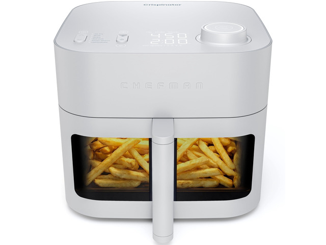 Crispinator Air Fryer 6-in-1 with 8 Qt capacity, 450°F Max Temp with TurboFry Pro Technology for Fast and Even Results, Viewing Window, Nonstick...
