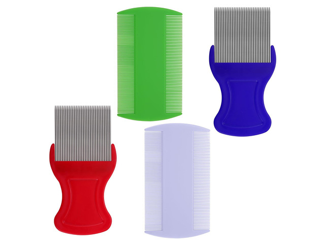 4 Pcs Head Hair Comb, 2 Pieces Lice Combs Double Sided2 Pieces Removal Dandruff Comb with Metal Teeth. Professional Anti-Dandruff, No Damage to Hair