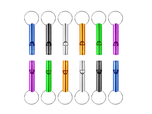 12 pcs Emergency Whistle with Key Chain, Aluminum Extra Loud Safety Survival Whistle Keychain for Outdoor Sports Camping Hiking Boating Hunting, 6...