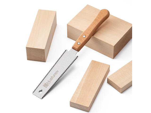 Japanese Hand Saw, 6 Inch Pull Saw with Double Edges of 11/17 TPI SK5 Flexible Blade Handle Wood Saw for Woodworking Tools